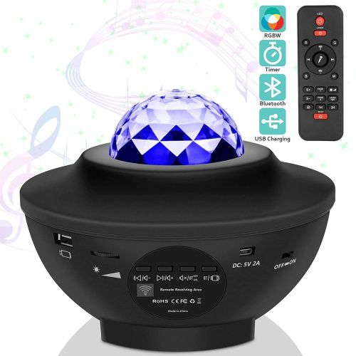 USB LED Star Night Light Music Starry Water Wave LED Projector Light Bluetooth Projector Sound-Activated Projector Light Decor USB LED Star Night Light Music Starry Water Wave LED Projector Light Bluetooth Projector Sound-Activated Projector Light Decor