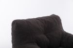 010-Soft Teddy Fabric Tufted Foam Bean Bag Chair With Teddy Fabric Dark Gray