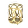 DecMode Gold Metal Pillar Hurricane Lamp