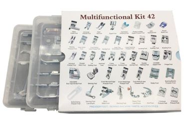 Multifunctional Sewing Accessories Hardcover Presser Foot Set Household Sewing Machine Presser Foot (Option: 42-Plastic boxpackaging)